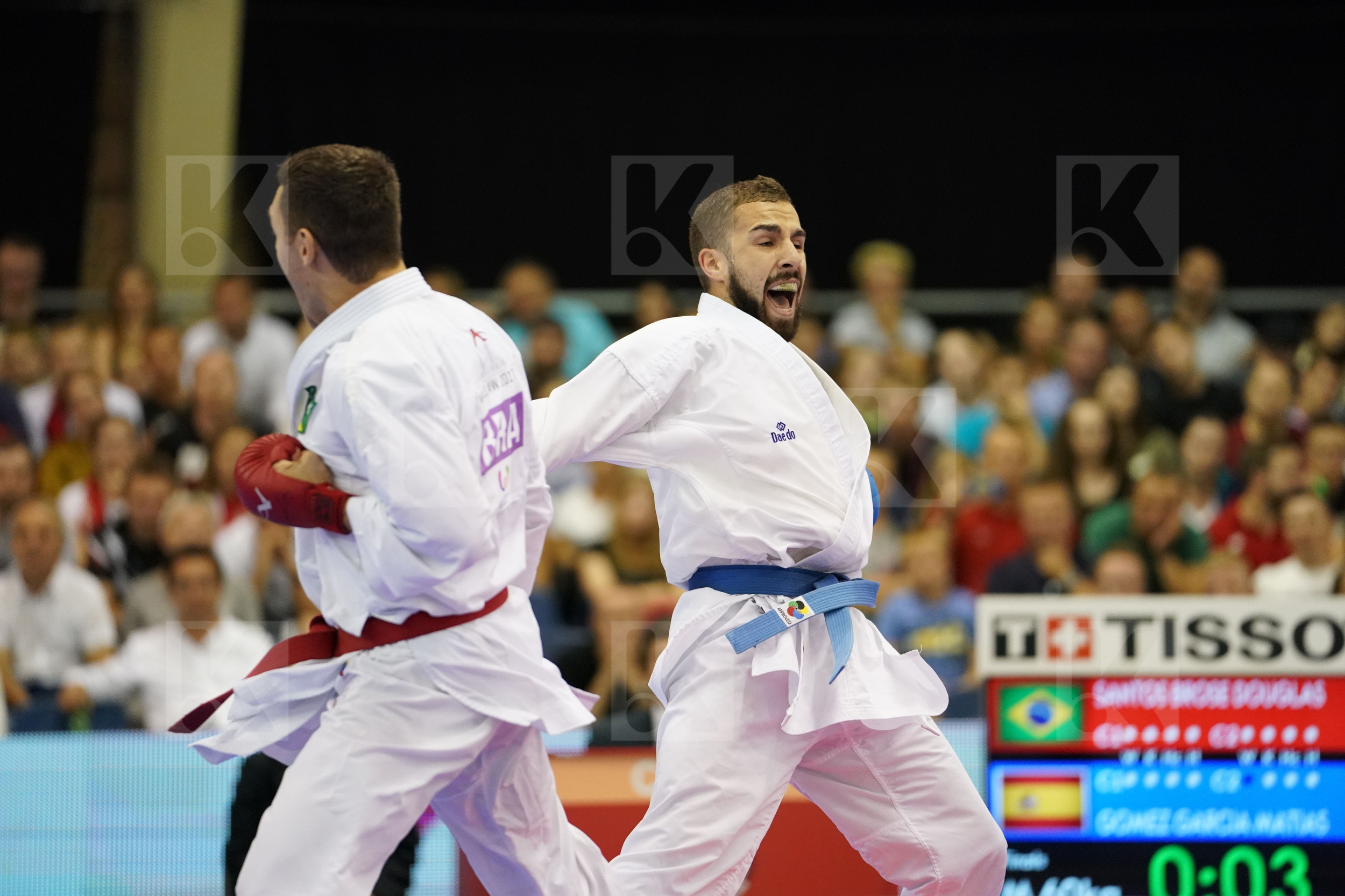 Brazil bronze match Gomez Garcia Matias Male Kumite -60kg Santos Brose Douglas Spain